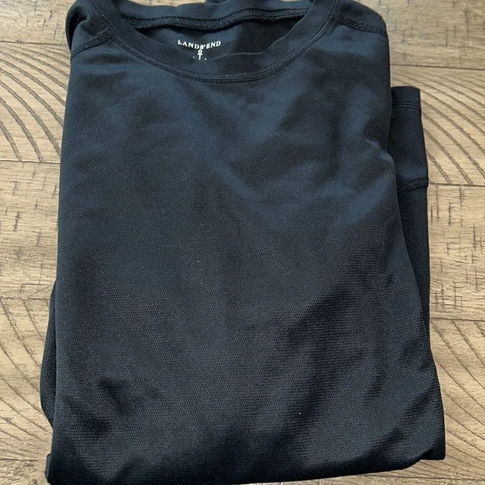 LandsEnd🌊🏖️Surf🏄🏻‍♀️ShirtPolyesterBLACK=WarmWhileWetRASHGUARD💂‍♀️